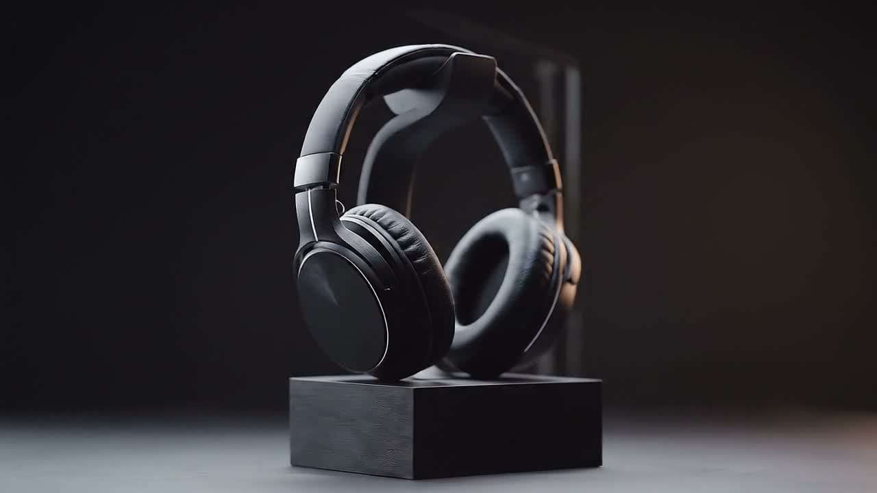 AI-generated technology product concept: Tactile cushions, precise lighting and a rhythmic reveal. A film about getting absorbed in your own music.